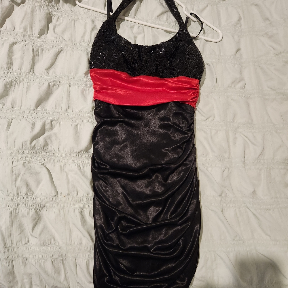 B. Darlin halter mini dress with sequin top